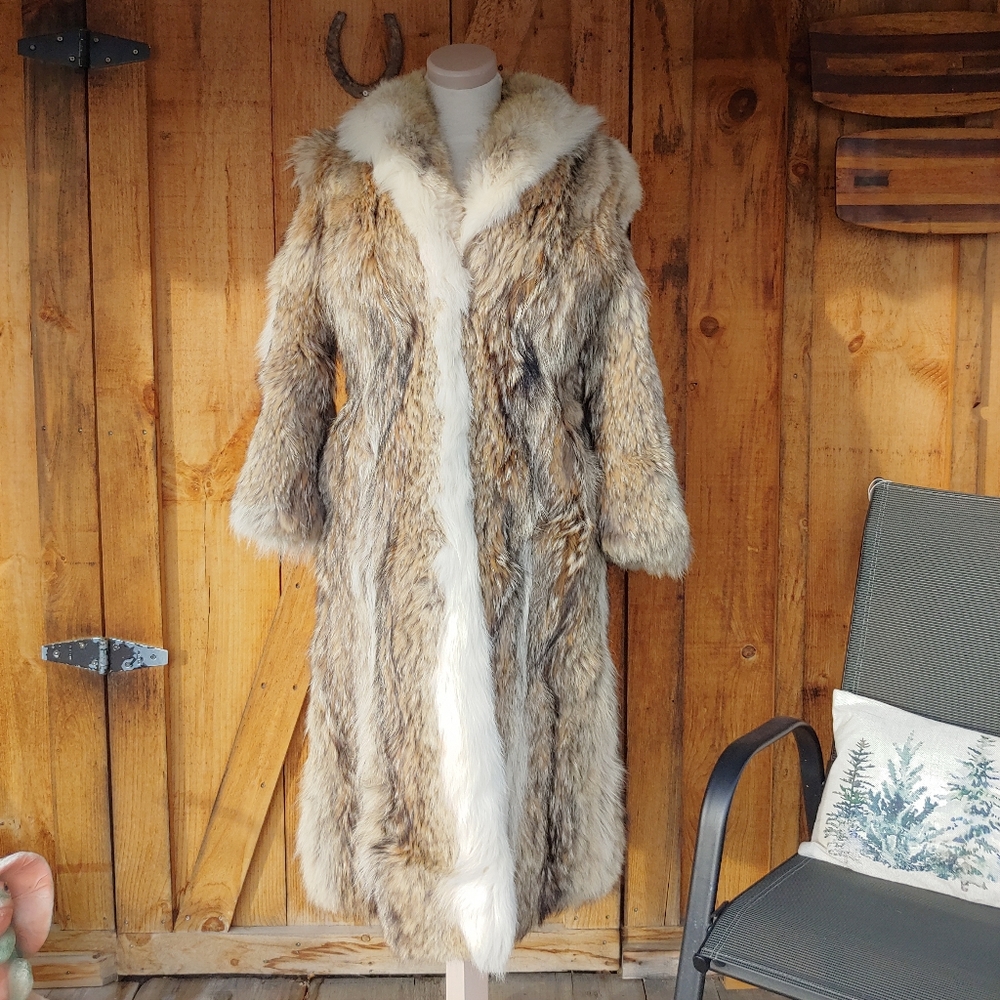 Vintage Long Coyote Fur Coat